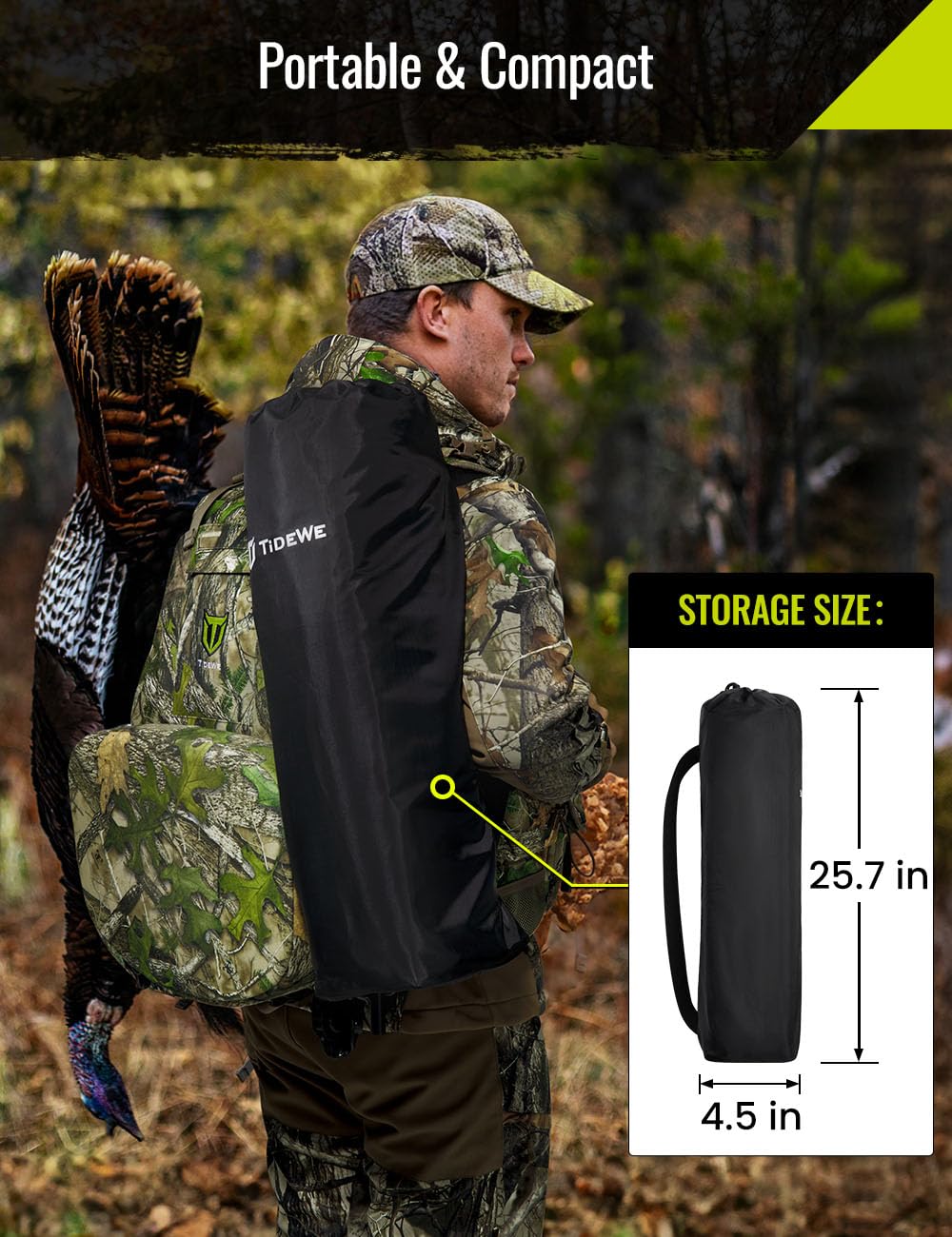 TIDEWE hunting blind tall 40-inch height improves line of sight