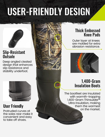 TIDEWE hunting wader seam-sealed leg area for leak-proof construction