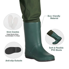 TIDEWE Kids chest waders pocket and warm insole detail for storage and comfort