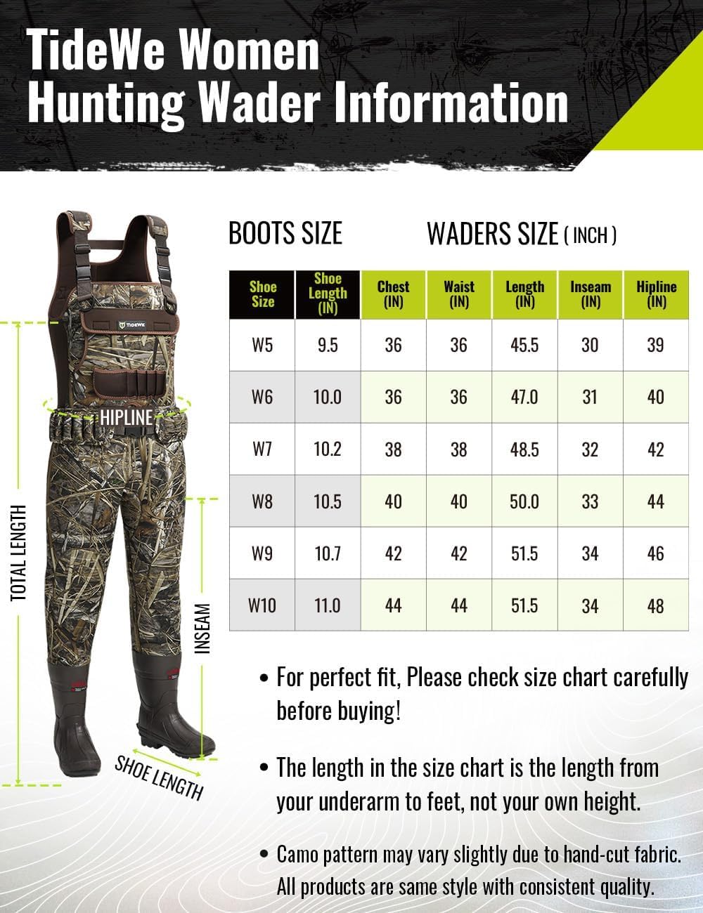 TIDEWE neoprene chest waders 3-5mm provide flexible insulation