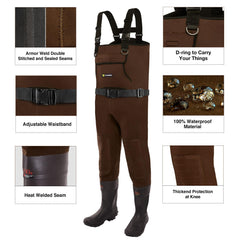 TIDEWE Neoprene Waders seams with sealed construction preventing leaks