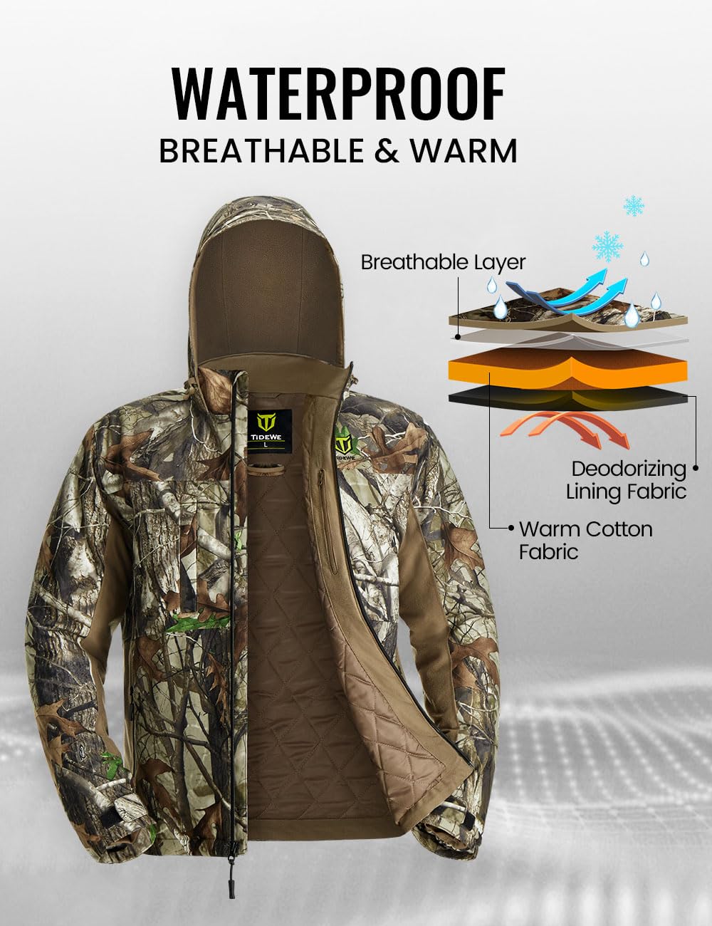 TIDEWE Next Camo G2 face mask detachable for versatile wearing
