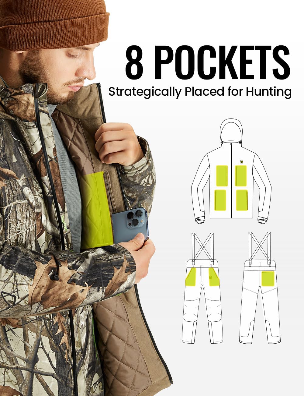 TIDEWE Next Camo G2 sealed seams keep you dry in wet conditions