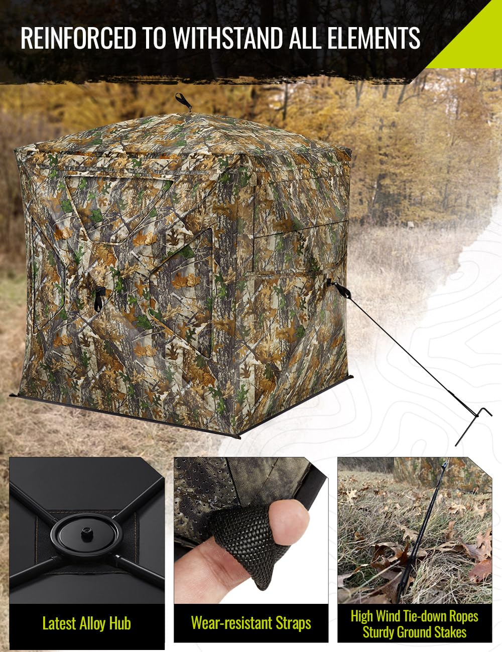 TIDEWE portable ground blind with carrying bag for easy transport