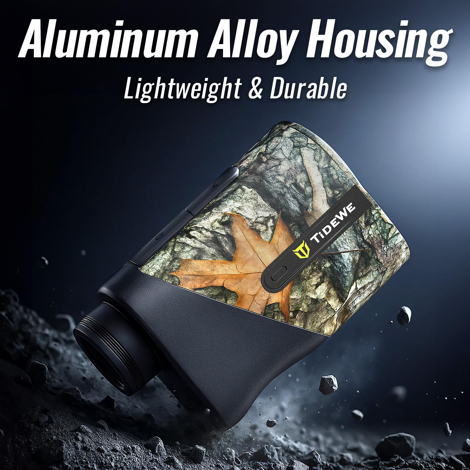 TIDEWE rangefinder mini rechargeable battery powers long hunting sessions.