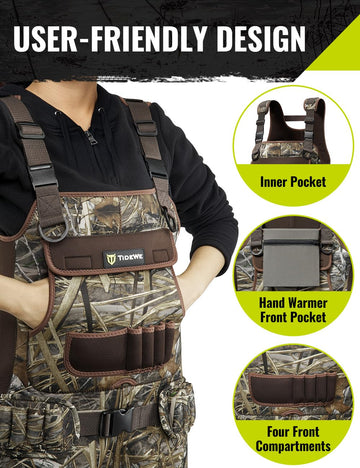 TIDEWE waders 600g Thinsulate warmth keeps feet comfortable outdoors