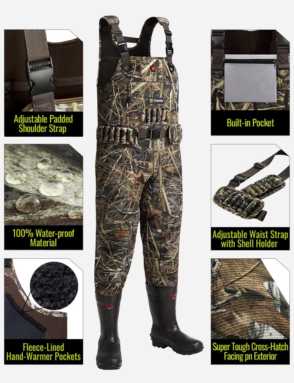 TIDEWE waterproof seams and durable construction withstand rain and spray.