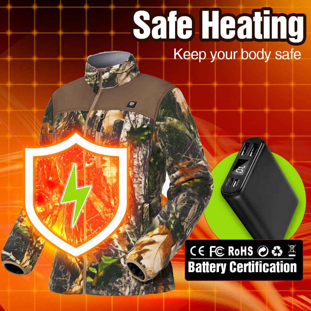 TIDEWE jacket shows heat settings with color indicators for easy control.