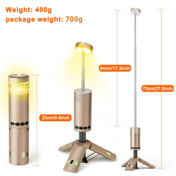 TIDNNS camping lights extended telescopic body for tall, broad-area illumination.