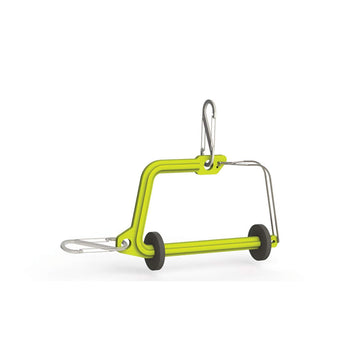 TIEMCO 139014 SA Switch Tippet Holder chartreuse, side view showing compact organization for fly tippets