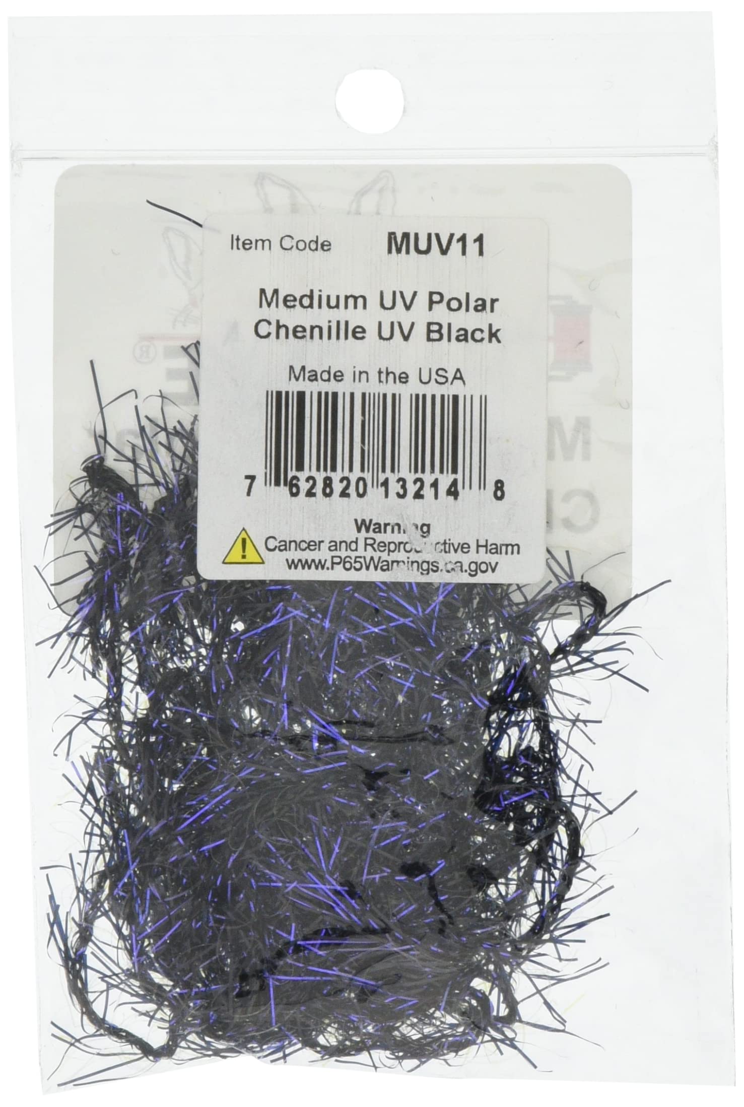 Close-up of UV polar chenille bristles showing texture for body wrapping.