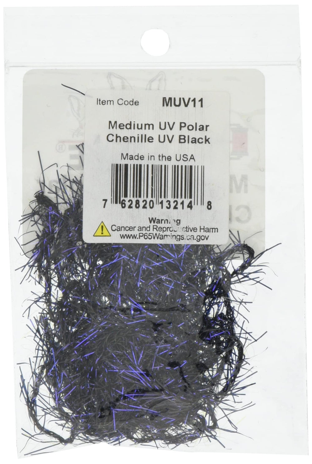 Close-up of UV polar chenille bristles showing texture for body wrapping.