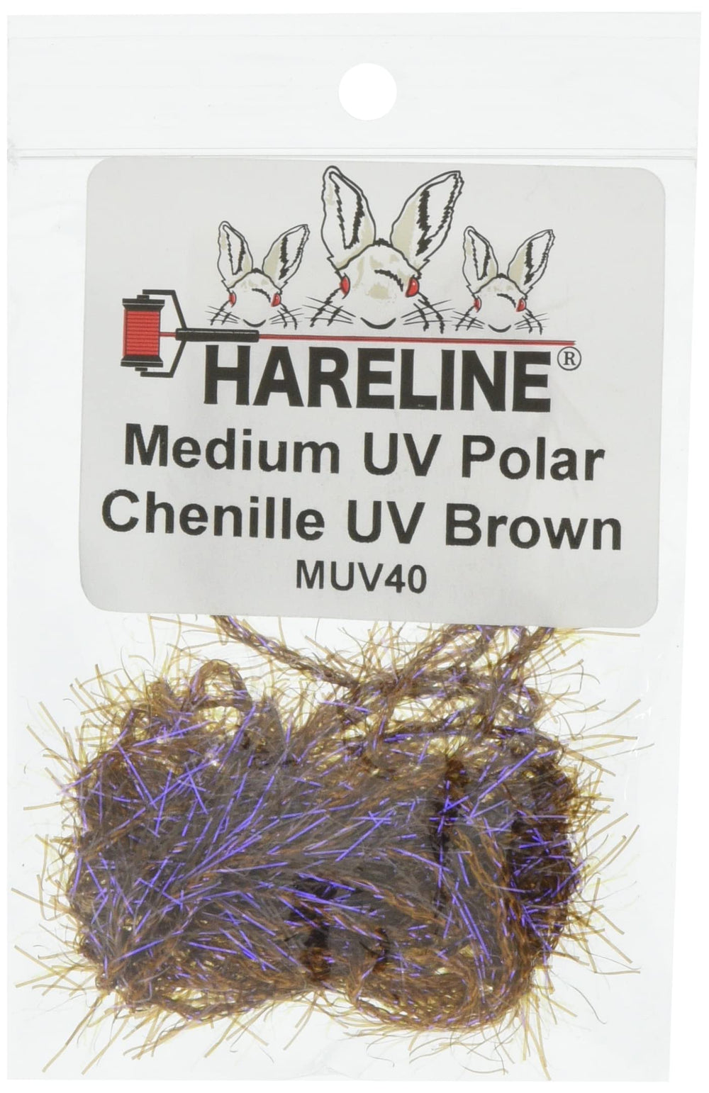TIEMCO Hairline Dubbing UV Polar Chenille Brown 40 close-up for fly bodies