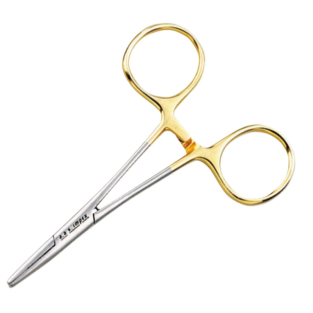 TIEMCO Forsep Mosquite 5.5-inch gold forceps for precise fly tying tasks