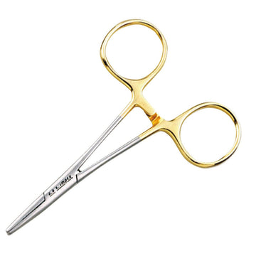 TIEMCO Forsep Mosquite 5.5-inch gold forceps for precise fly tying tasks
