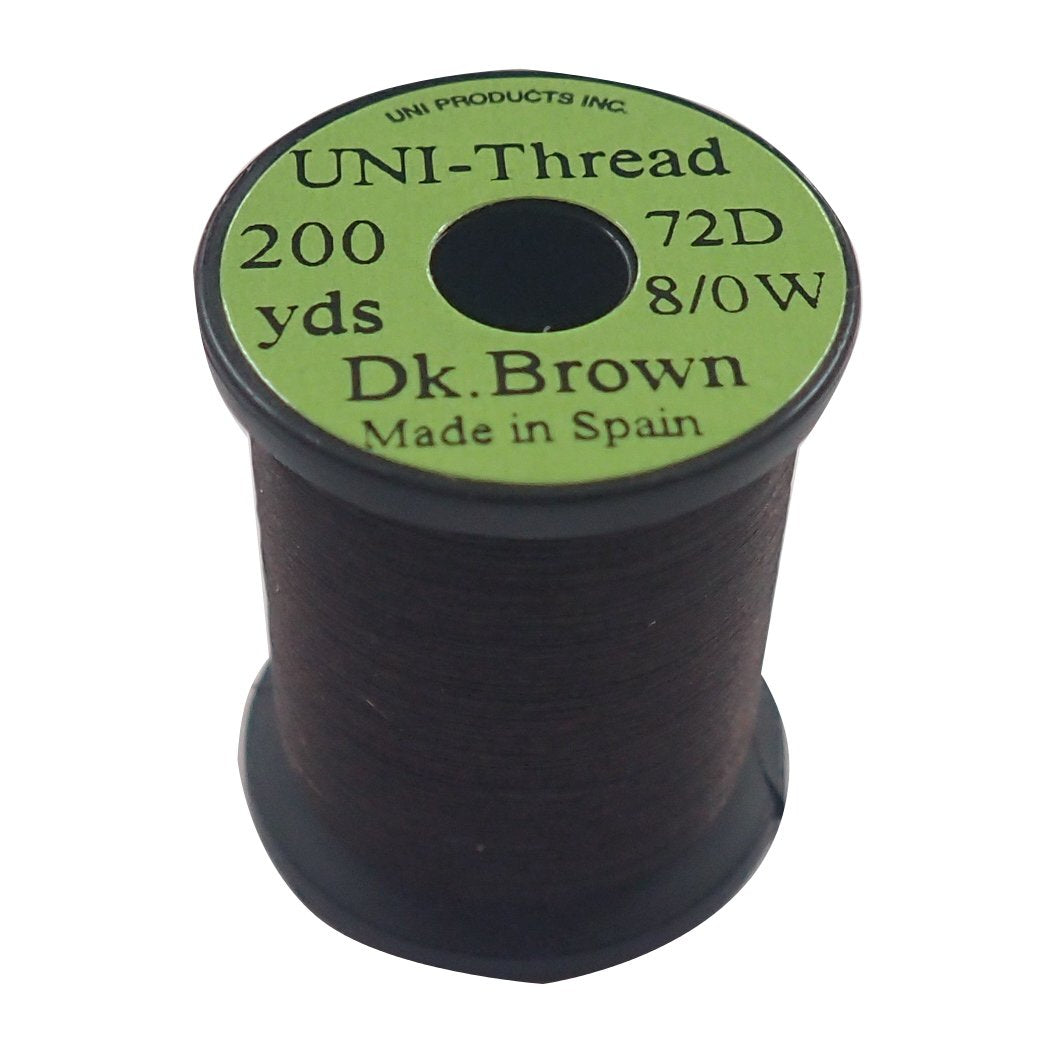 TIEMCO UNI Thread 8-0 dark brown spool, ideal for precise dry fly or nymph tying