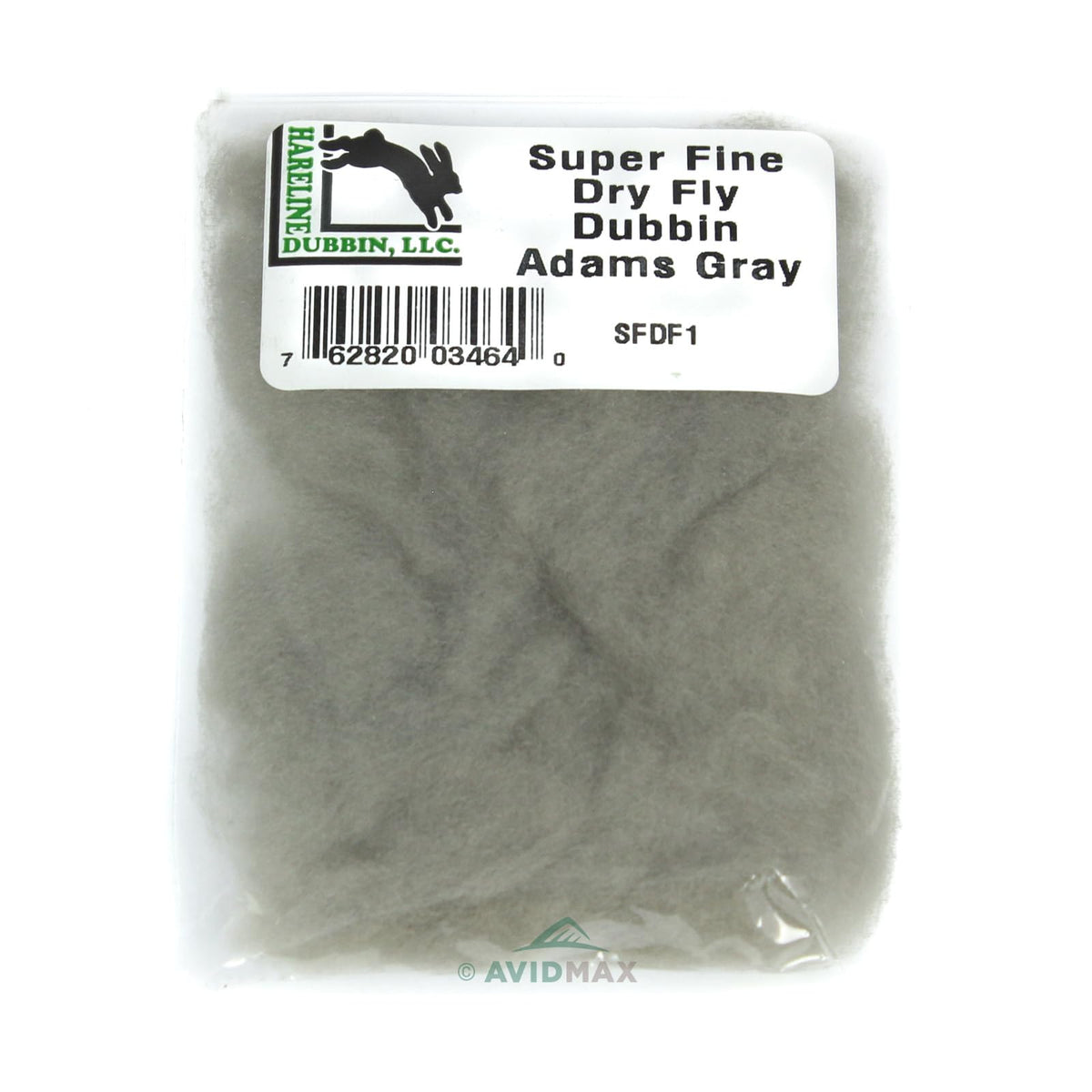 TIEMCO Hareline Dry Fly Dubbing Adams Gray close-up texture improves small dry fly bodies.