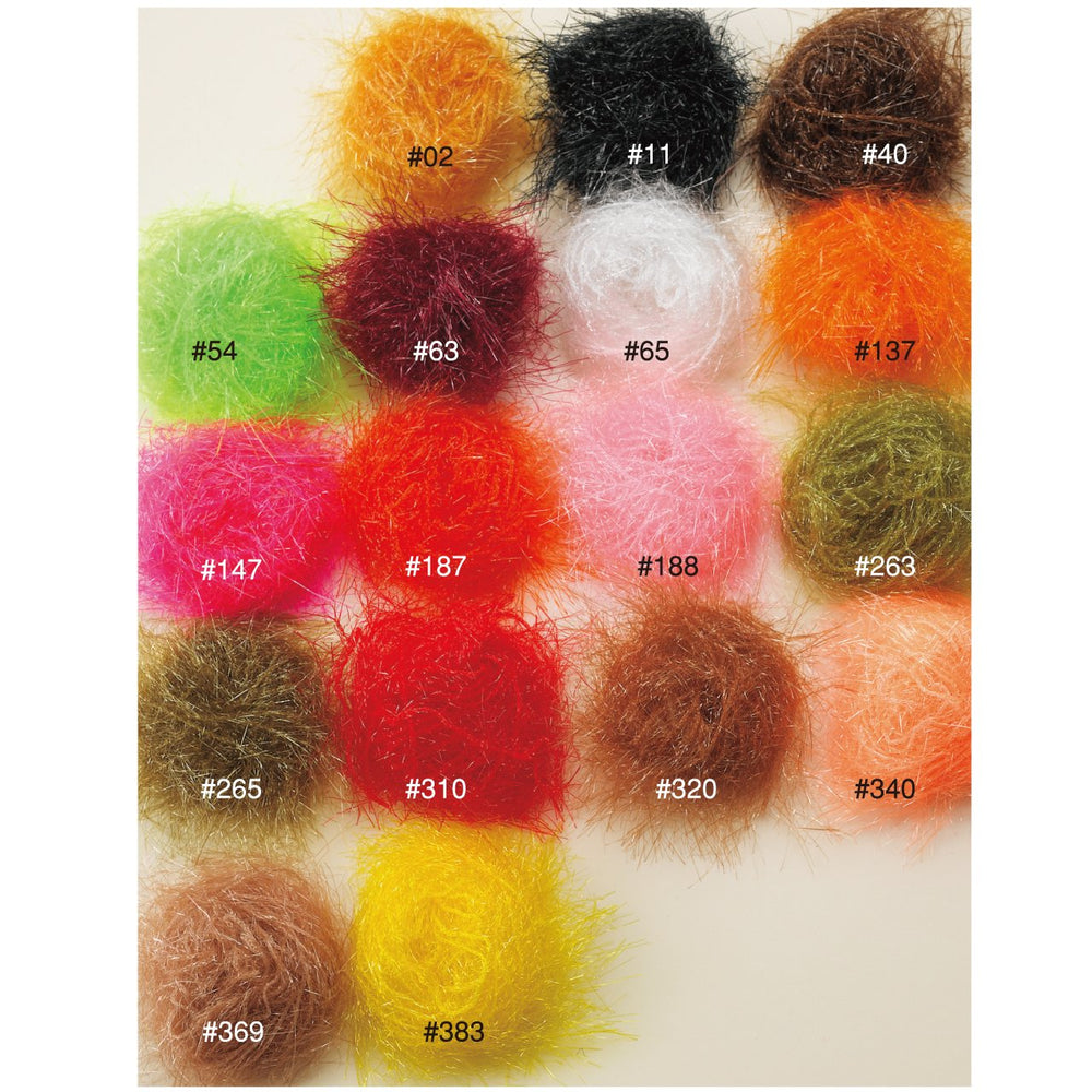 TIEMCO Hareline Polar Chenille Hot Orange fiber detail highlights long UV fibers for iridescence.
