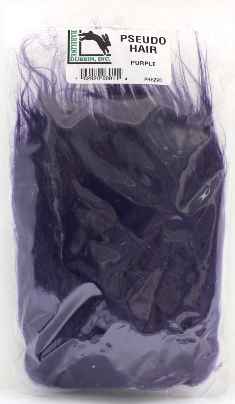 TIEMCO Hareline Pseudo Hair Purple bundle shows vivid synthetic fibers ideal for versatile fly tying.