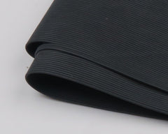 TIEMCO Hareline round rubber black medium closeup shows fluttering legs for lifelike water movement.