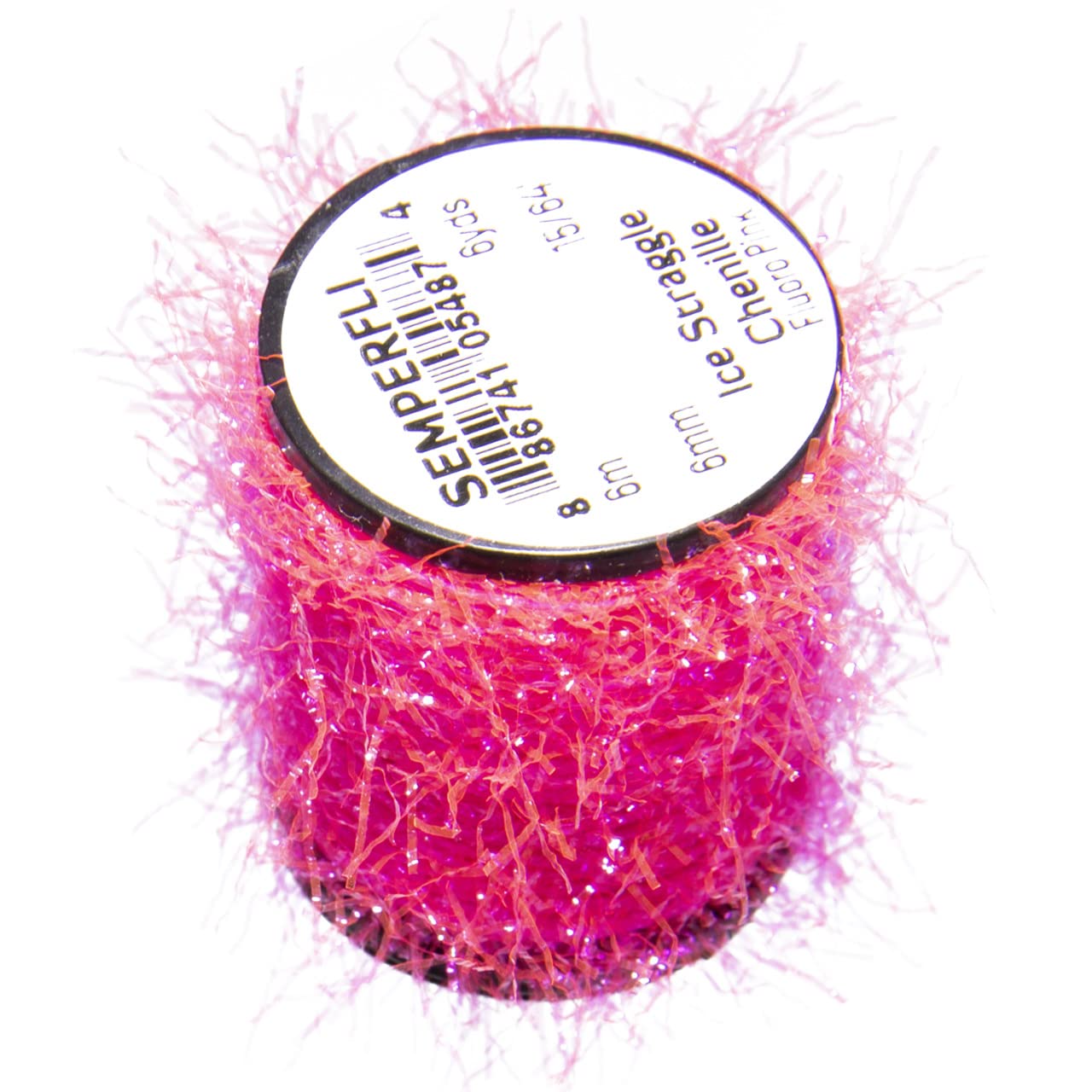 TIEMCO Semperfli Ice Straggle Chenille pink spool for hackle and body work.