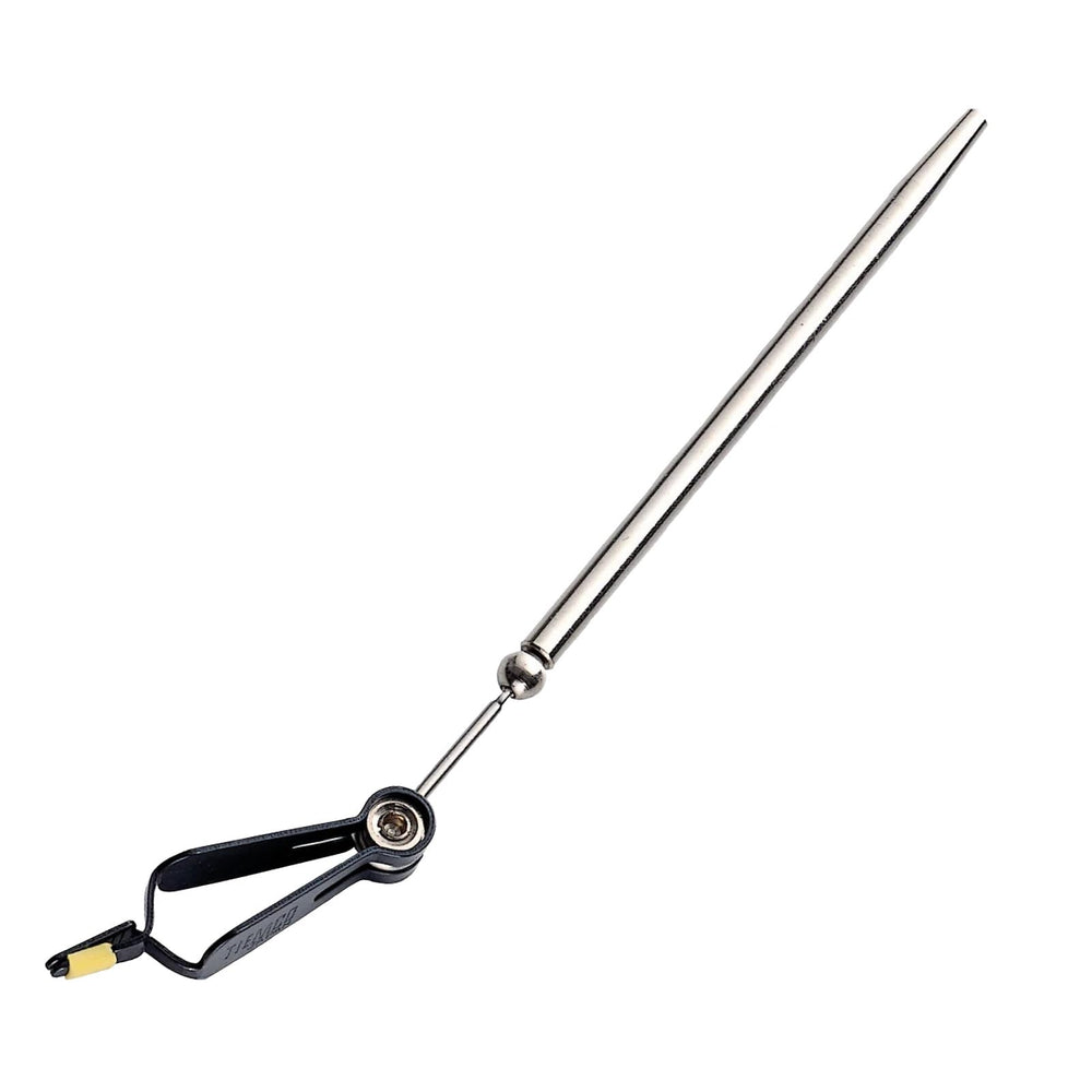 Tiemco Spinning Hackle Pliers Short – front view with universal joint