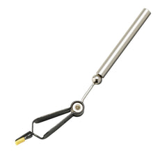 Close-up of silicone soft tip on Tiemco Spinning Hackle Pliers Short