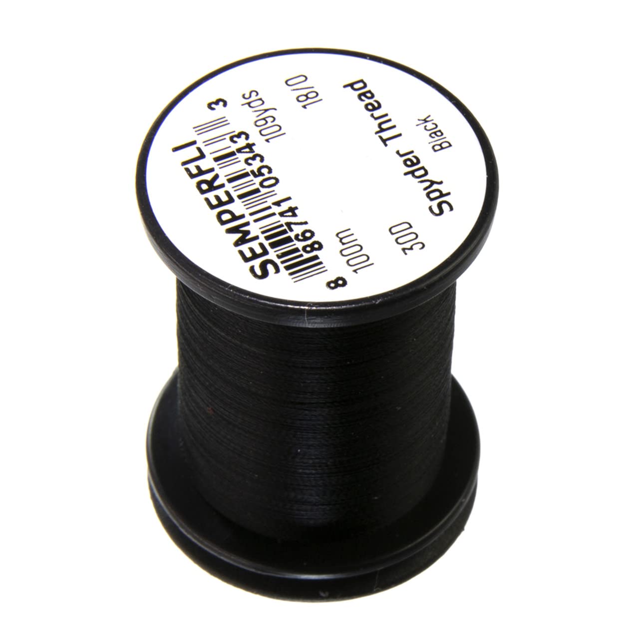 TIEMCO Spyder Thread 18/0 closeup shows translucent micro thread for delicate fly tying.