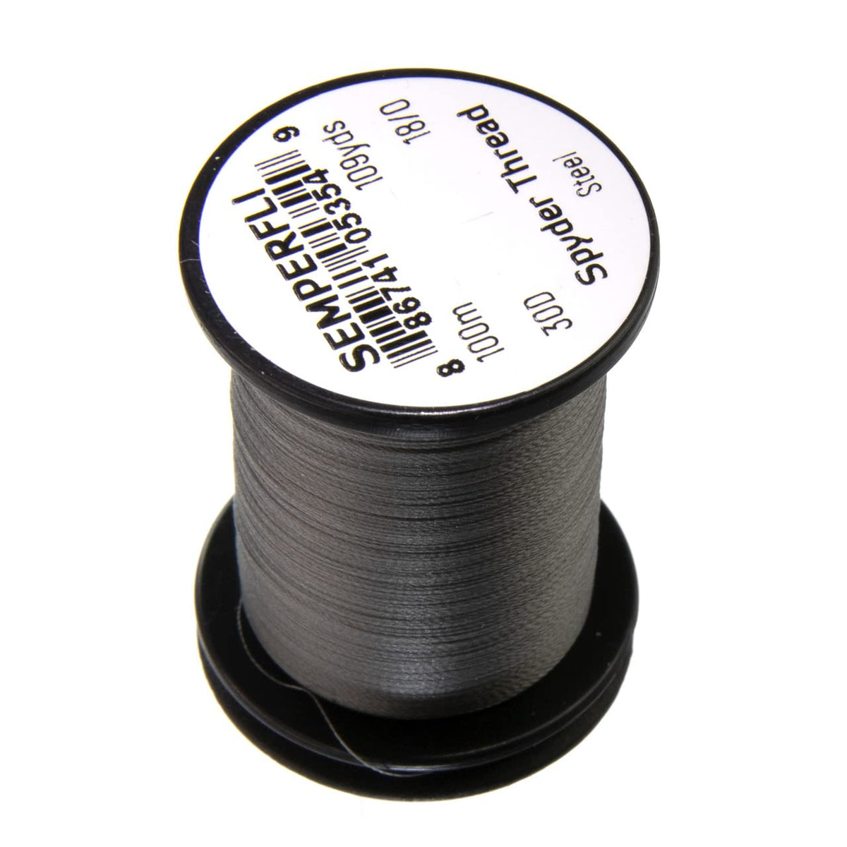 TIEMCO Spyder Thread Steel on a spool, ultra-thin yet strong for micro fly tying.