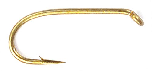 TIEMCO TMC 3769 down-eye hook, size 16, forged bronze, ideal for durable nymphs and wet flies.