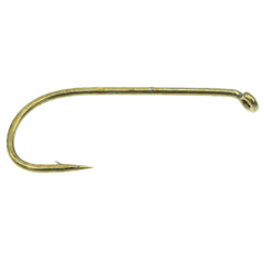 Tiemco TMC 100 hook size 16 close-up in bronze finish for dry fly use