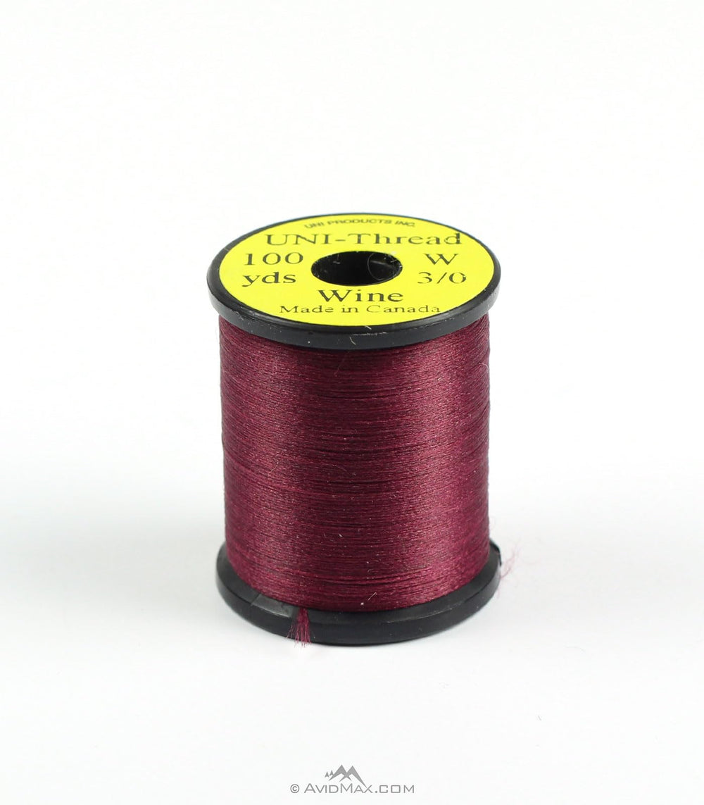 TIEMCO UNI 3/0 waxed thread wine 380 on spool for smooth, flat wraps