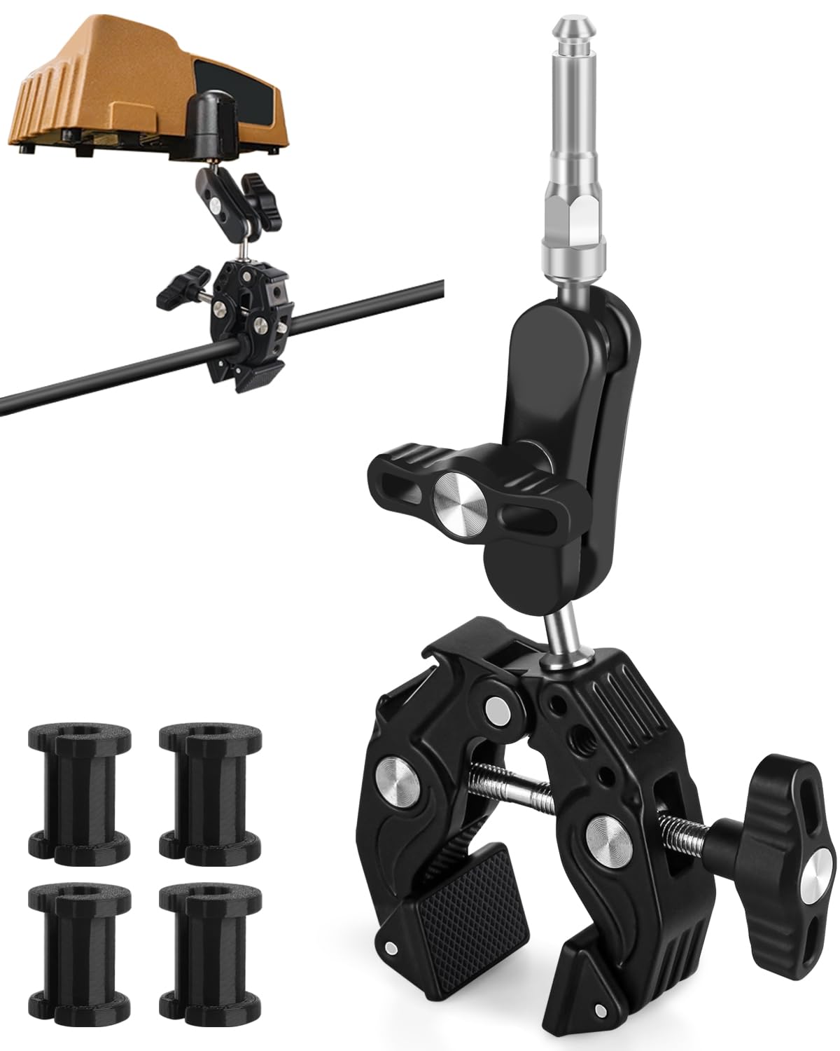 Tiga adjustable clamp mount on HR230 for secure, field-ready placement
