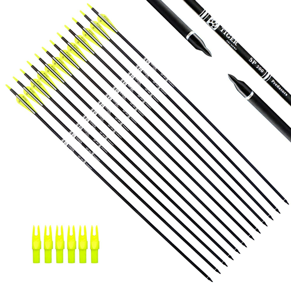 Tiger Archery 30inch carbon arrow shaft designed for durable practice and long life.