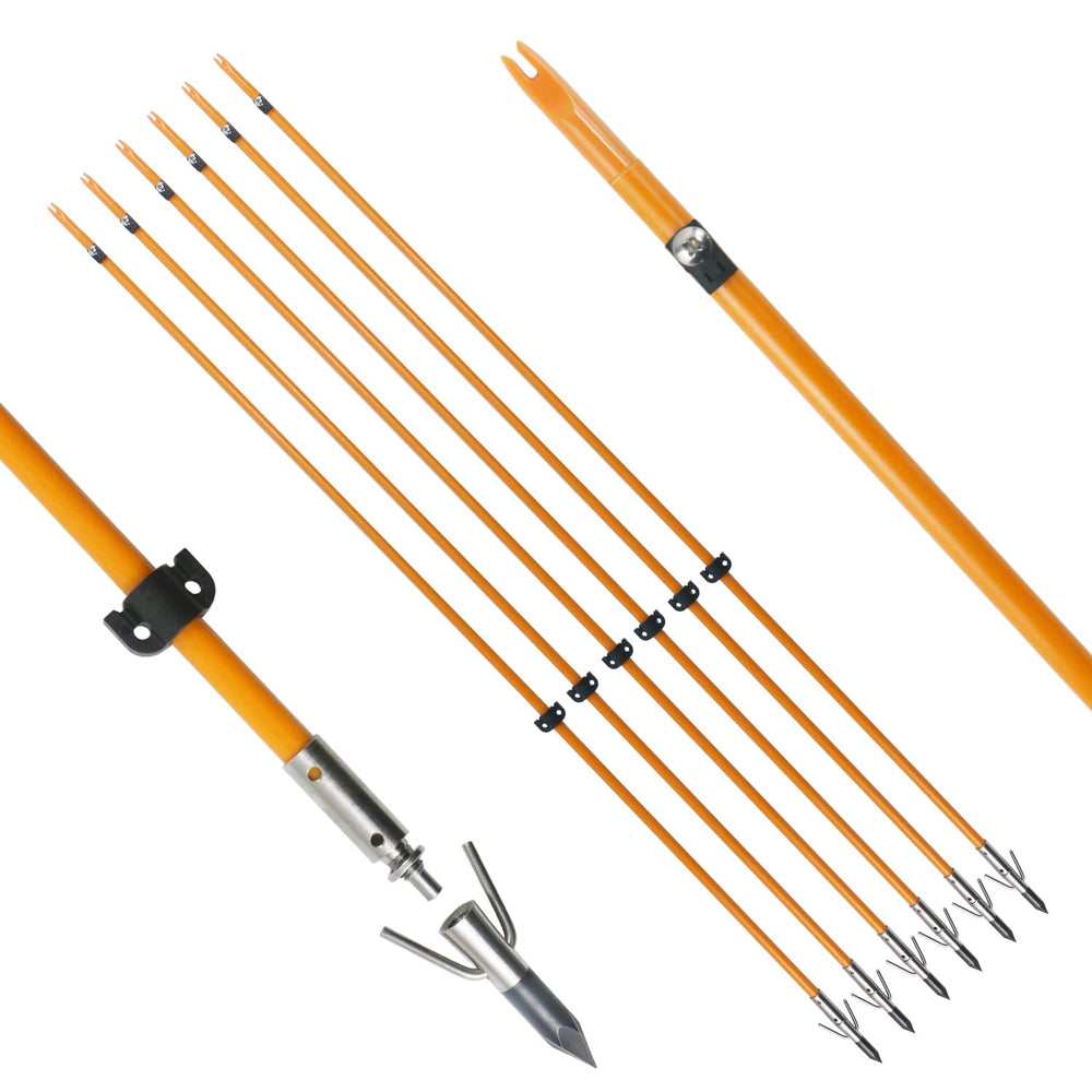 Tiger Archery bowfishing arrow 34-inch orange shaft for visibility in water