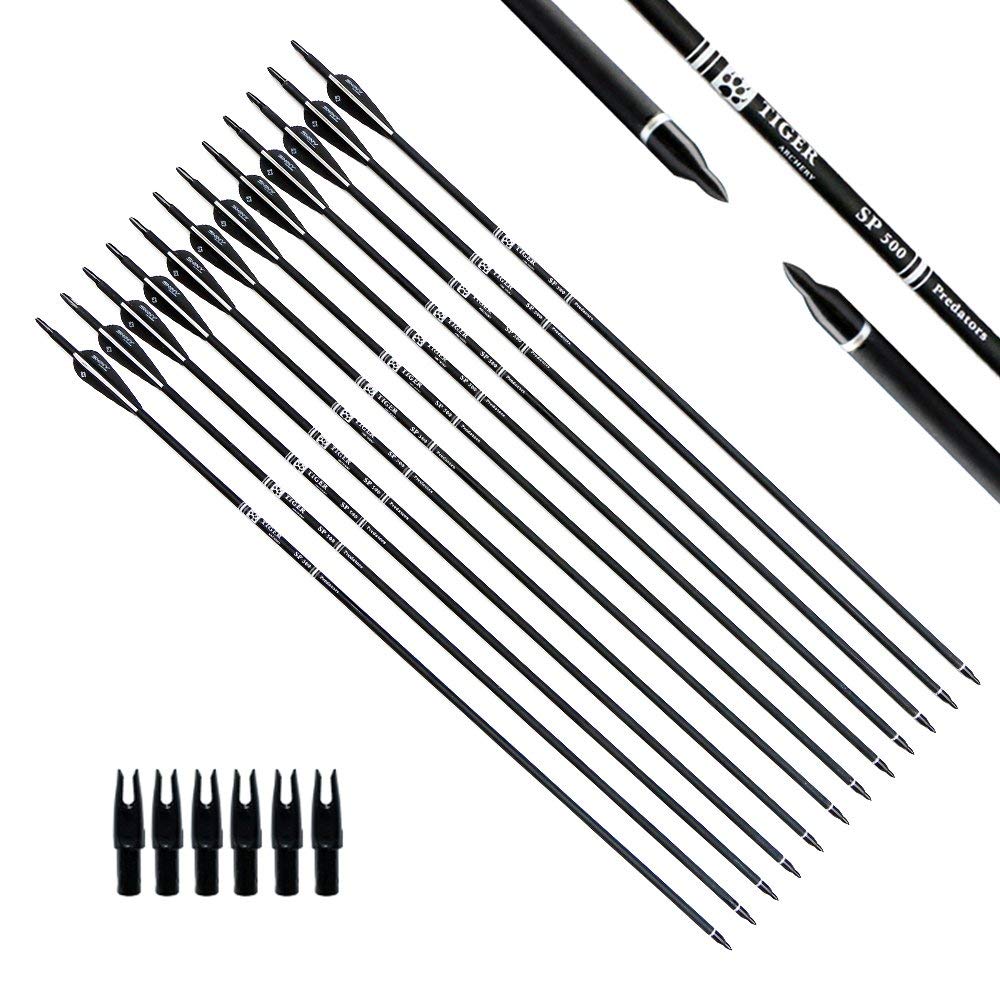 TIGER ARCHERY carbon arrow 30-inch pack ready for durable target practice
