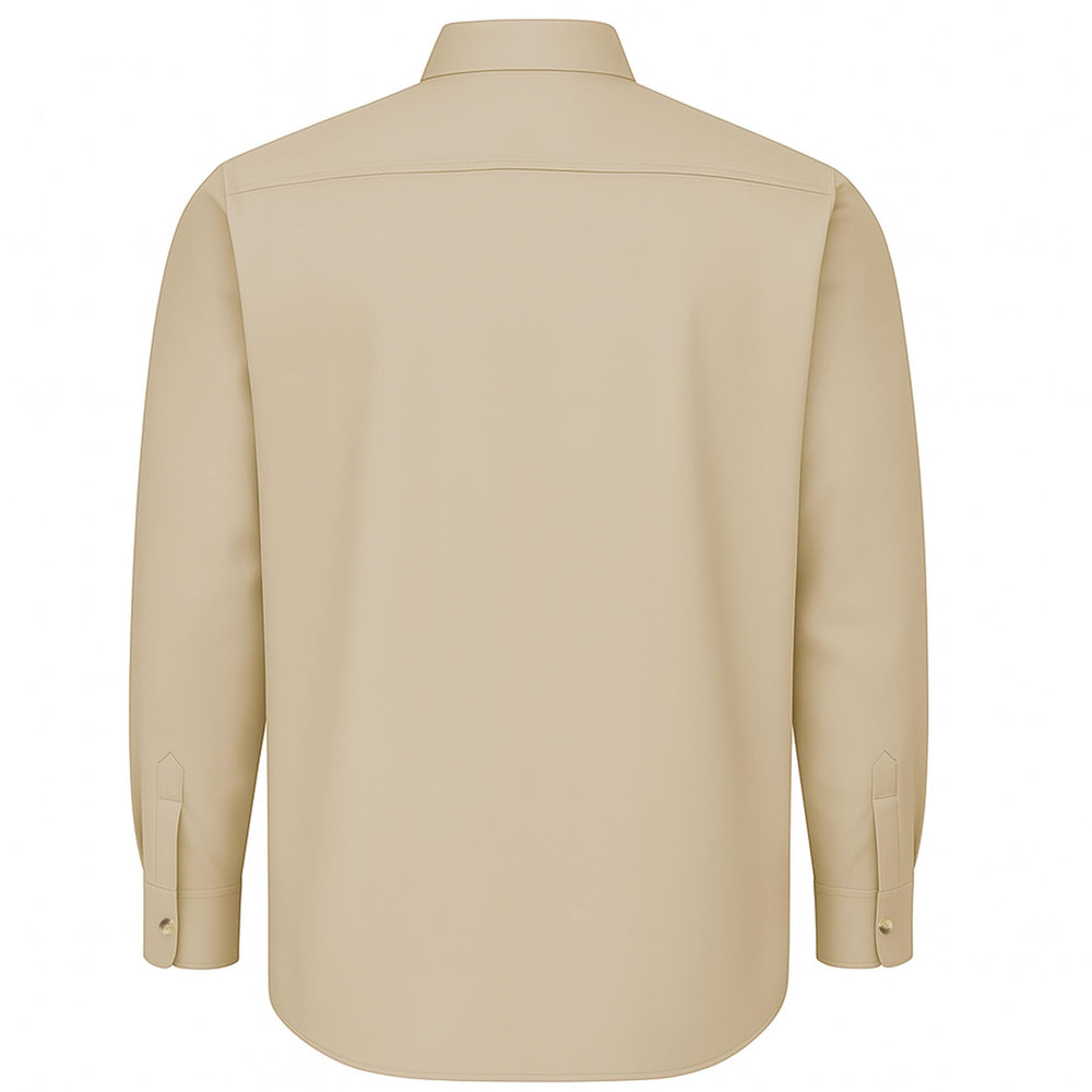 Tiger Hill Hunting Khaki Camo Shirt pocket detail showcases a larger utility pocket with pen sleeve