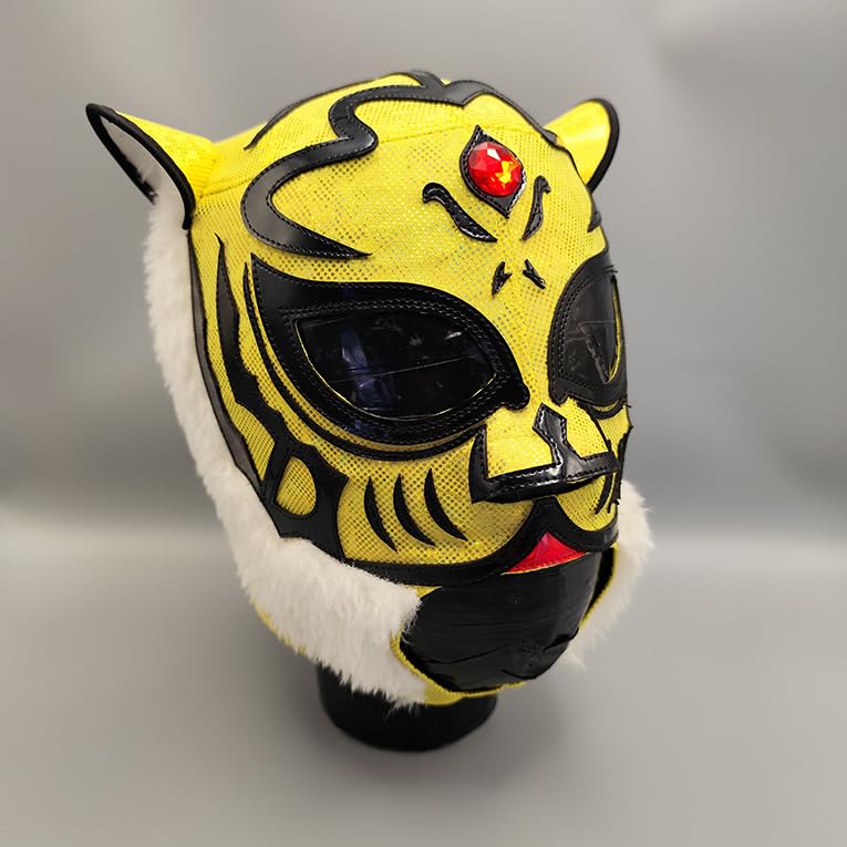 Tiger Mask performance-wrestling ready for stage shows and fan gatherings.