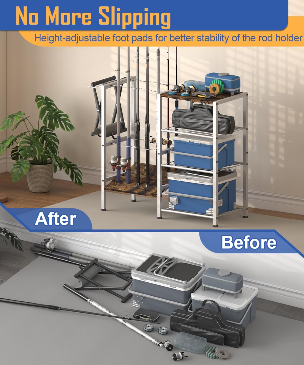 White 4-tier fishing gear organizer for home or entryway