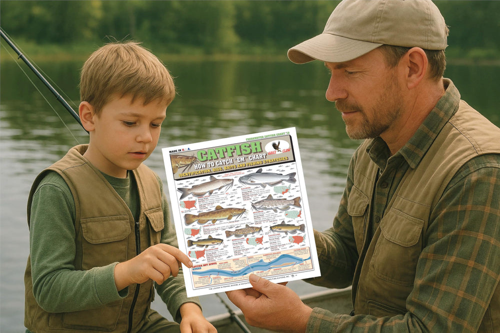 Tightlines Catfish Chart #13 waterproof material endures rain and splashes on your angling trips.