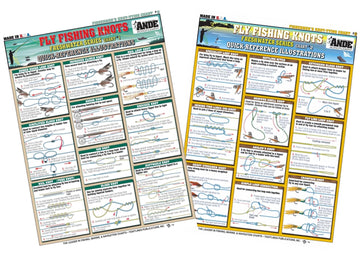 Tightlines Fly Knot Set diagrams double-sided for quick knot learning on the water.