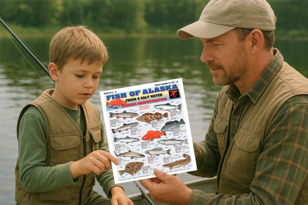 Tightlines freshwater and saltwater species ID, a handy chart for anglers exploring Alaska waters