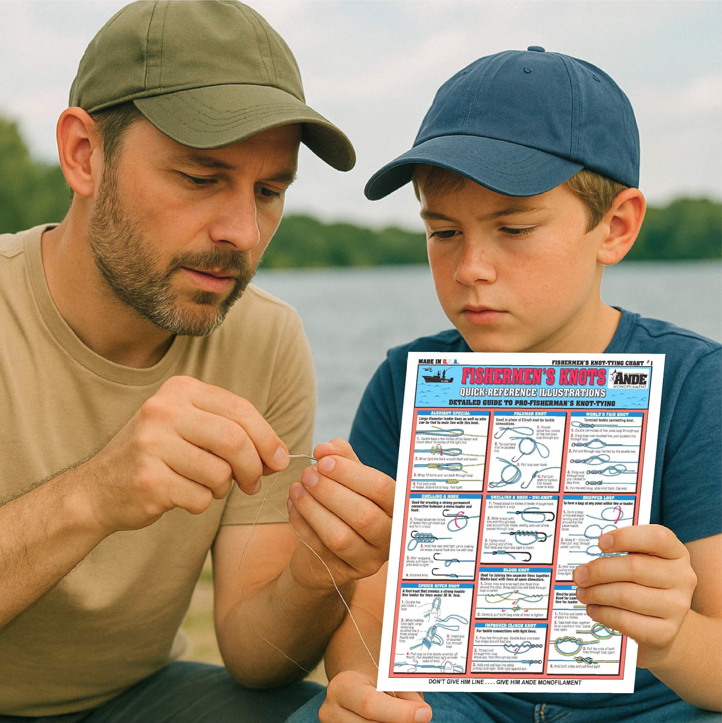 Tightlines Knot Chart portable pocket-size design for easy access on boats.