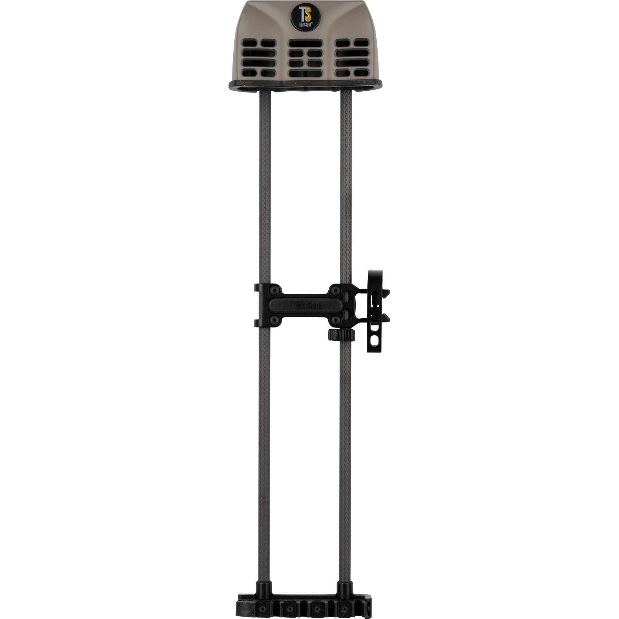 TightSpot Quiver Lite Granite RH front view showing five-arrow capacity and quick-draw access.
