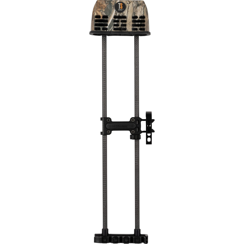 TightSpot Quiver Lite Real Tree Edge, left-handed, fast-access arrow storage for hunting.