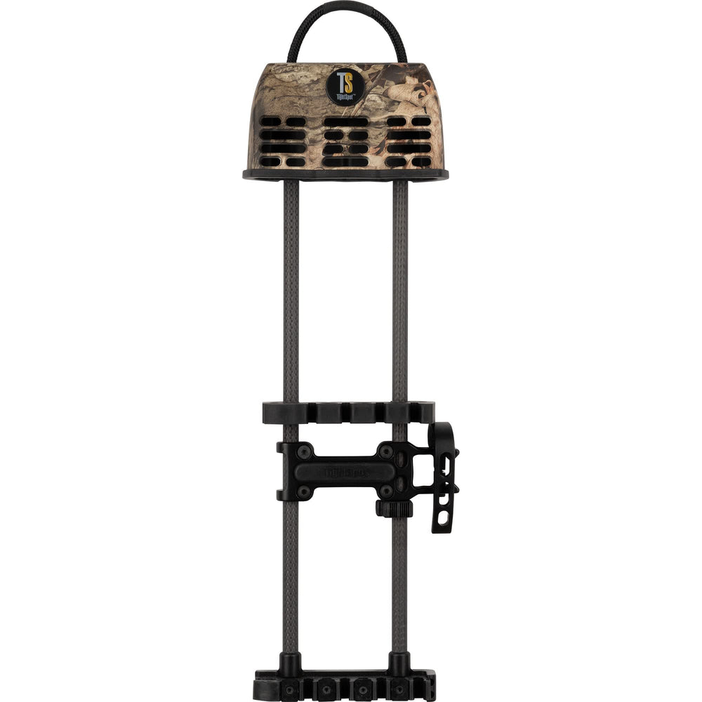 TightSpot Rise quiver for 5 arrows on Mossy Oak DNA enhances balance and rapid access