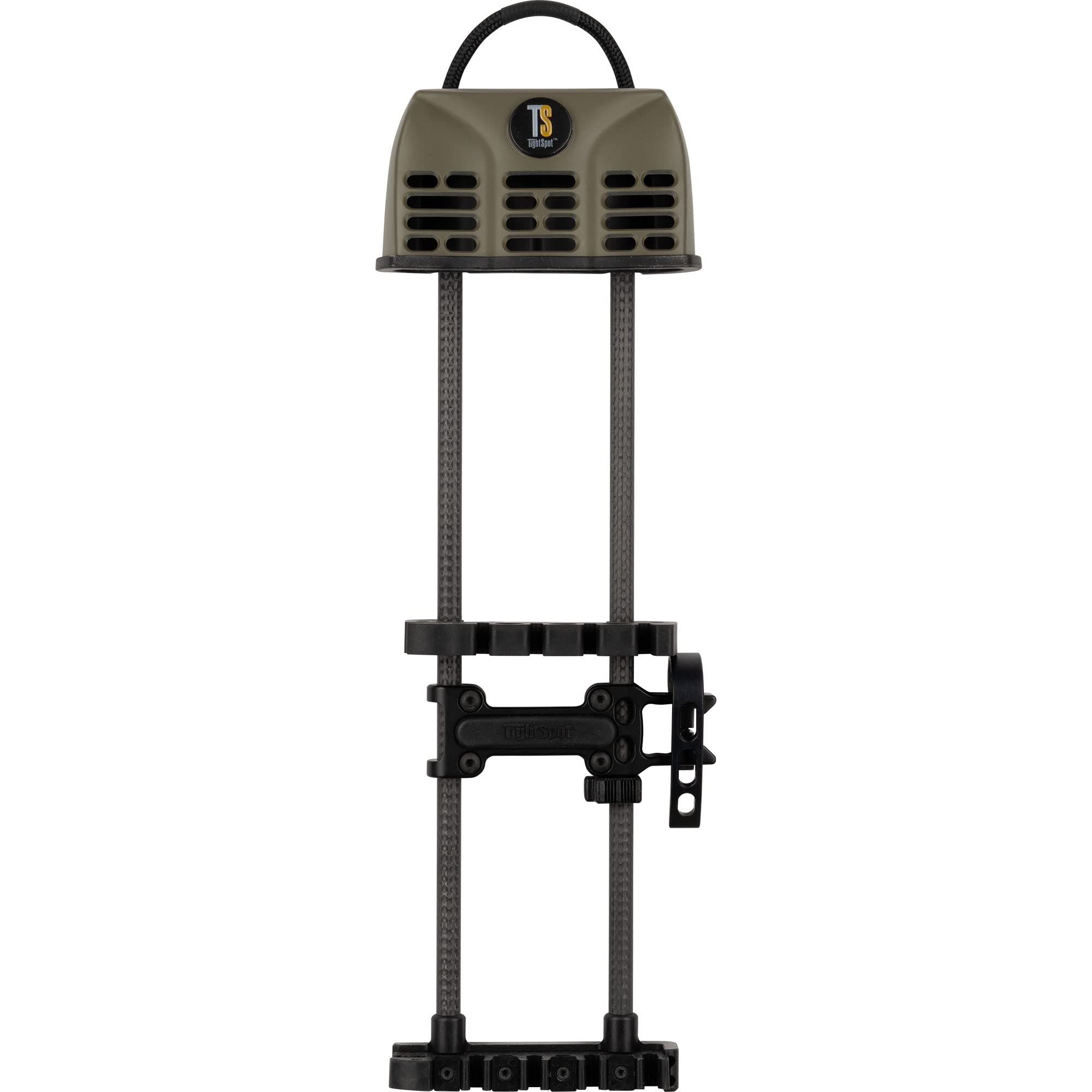 TightSpot Rise quiver on bow in moss green improves balance and arrow security