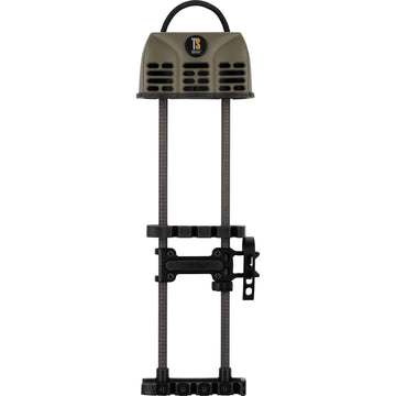 TightSpot Rise quiver on bow in moss green improves balance and arrow security