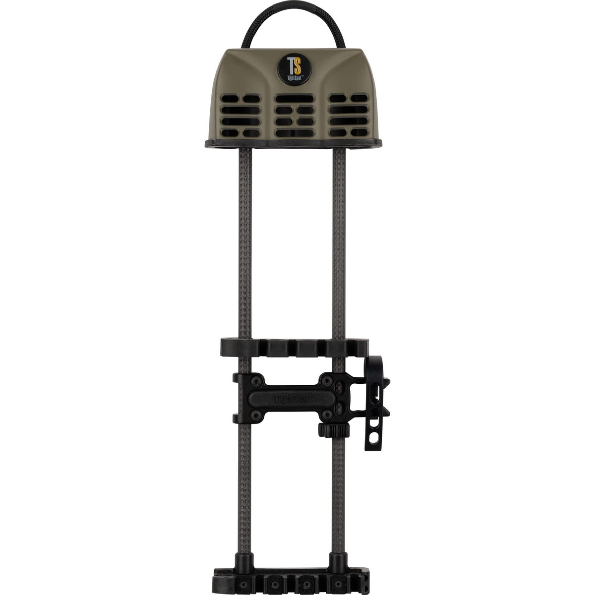 TightSpot Rise quiver on bow in moss green improves balance and arrow security