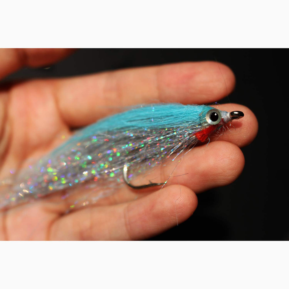 Tigofly 10-piece fly lures in holo silver finish with 1/0 hooks